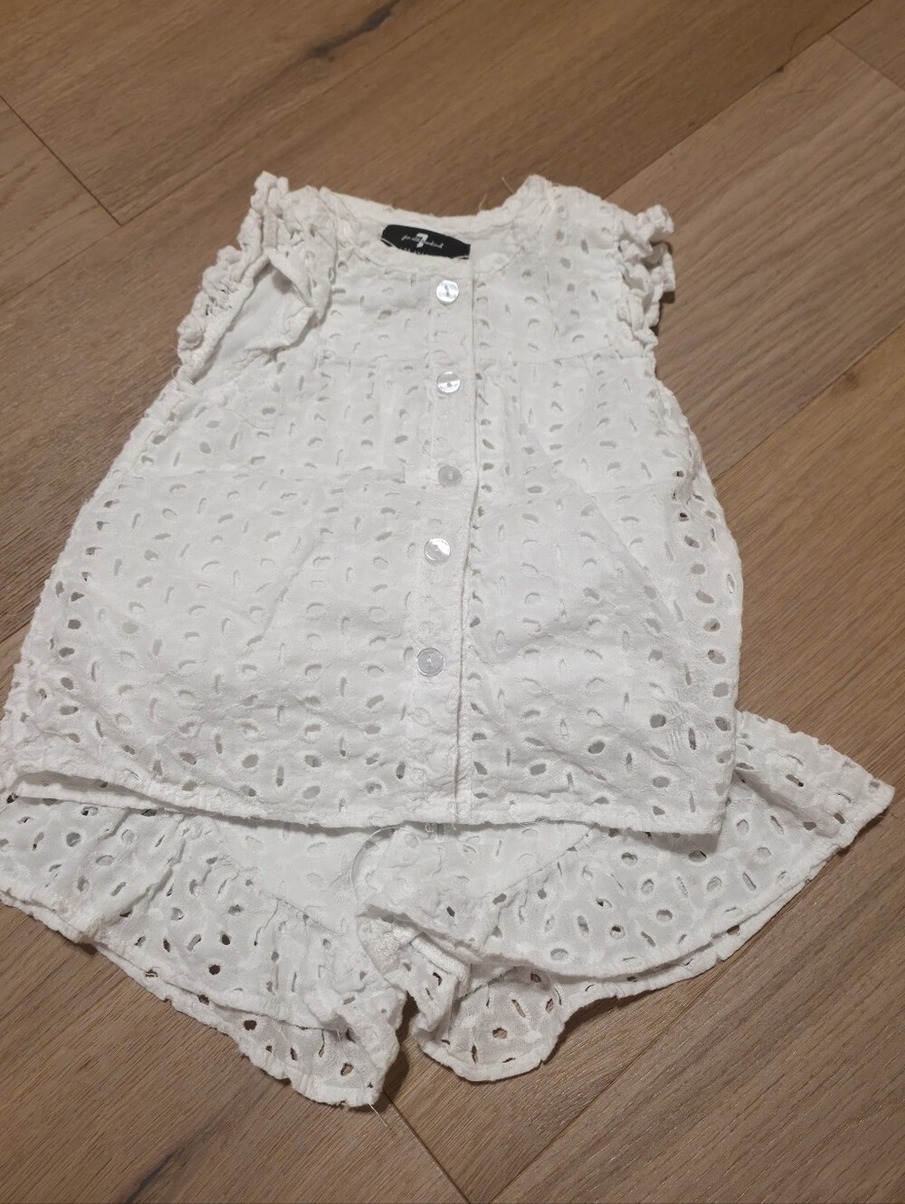 7 For All Mankind Girls White Eyelet Matching Set